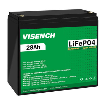 バイセンチ 12.8V ライフポ4 バッテリー 12V 28Ah リチウム鉄 バッテリー パック ディープ サイクル タイム