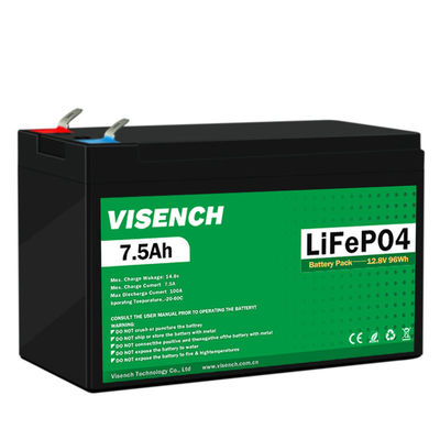 バイセンチ ディープサイクル 12V 7.5Ah Lifepo4 リチャージ可能なリチウム鉄リン酸電池パック