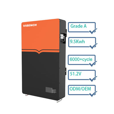 ヴィェンチ工場 高品質 壁掛け 9.5Kwh 48V Lifepo4 200Ah リチウムイオン電池 家庭用 太陽系 エネルギー貯蔵