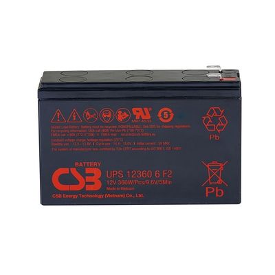 CSB バッテリー UPS123606 12V 360W 充電可能 メンテナンスフリー 7Ah VRLA UPS データセンター用