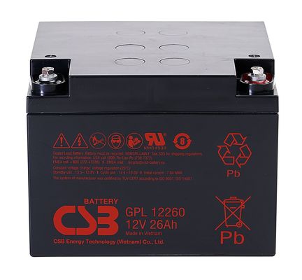 GPL12260 12V 26Ah CSB バッテリー 長寿命 再充電可能なバッテリー