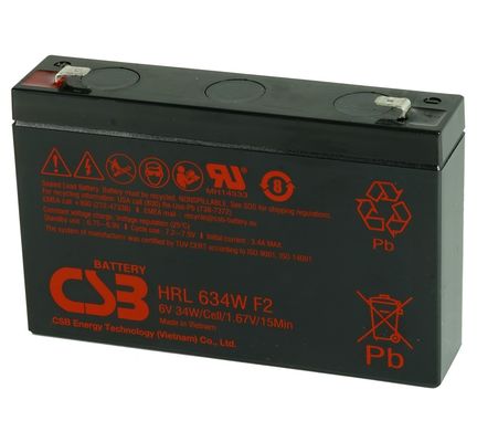 CSB バッテリー HRL634W 6V 34W 高性能 再充電可能な電源用の鉛酸乾電池